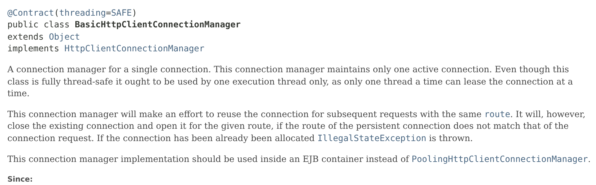 HttpClient 5 Javadoc for BasicHttpClientConnectionManager